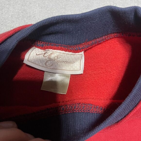 Vintage MC Sportswear Sweatshirt Womens Medium Red Cat Embroidered - Picture 5 of 8